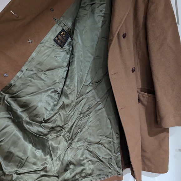 Men's Double-Breasted Brown Coat Curlee Wool, Car Coat, Vintage - Picture 14 of 14